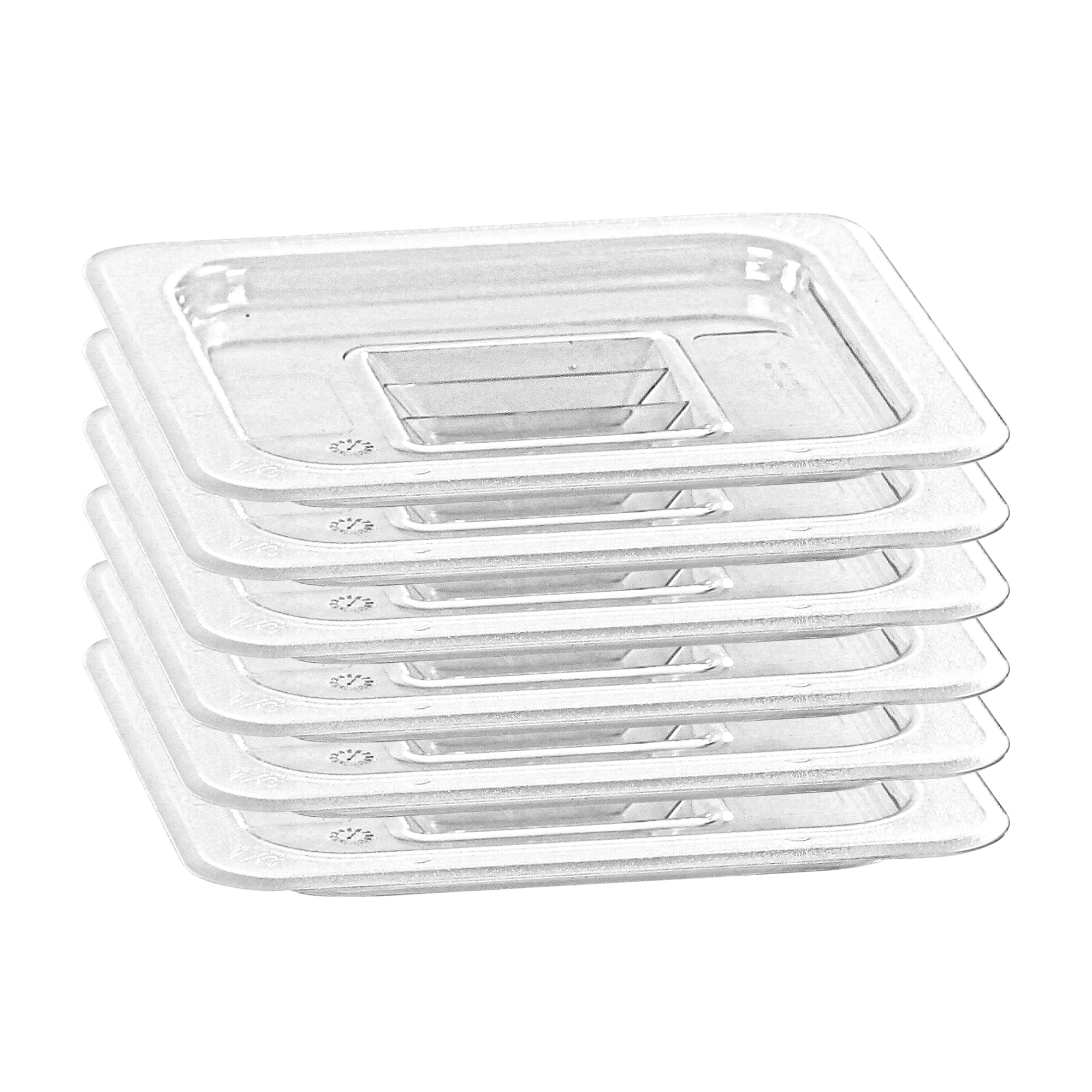 EGGKITPO 6 PCS Food Pan Lids 1/6 Size Polycarbonate Clear Pan Lids with Handle Food Storagge Container Cover for Commercial Restaurant Hotel Dishwasher Safety